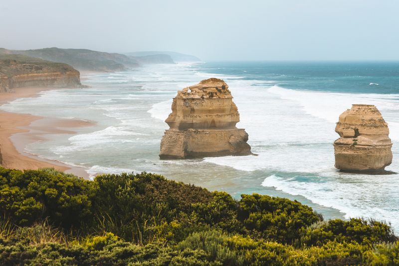 The Twelve Apostles limestone stacks on Victoria's Great Ocean Road